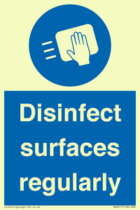 Disinfect surfaces regularly